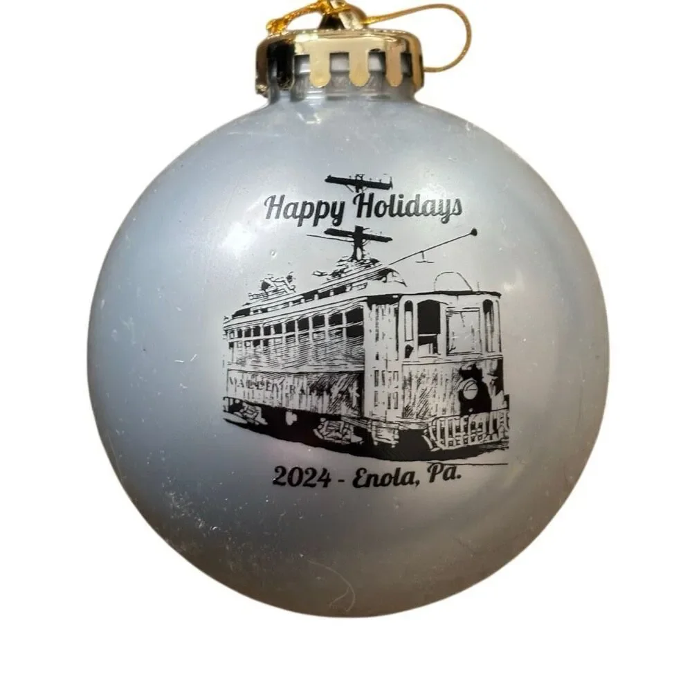 Enola Pennsylvania Happy Holidays Gray Plastic Christmas Bulb